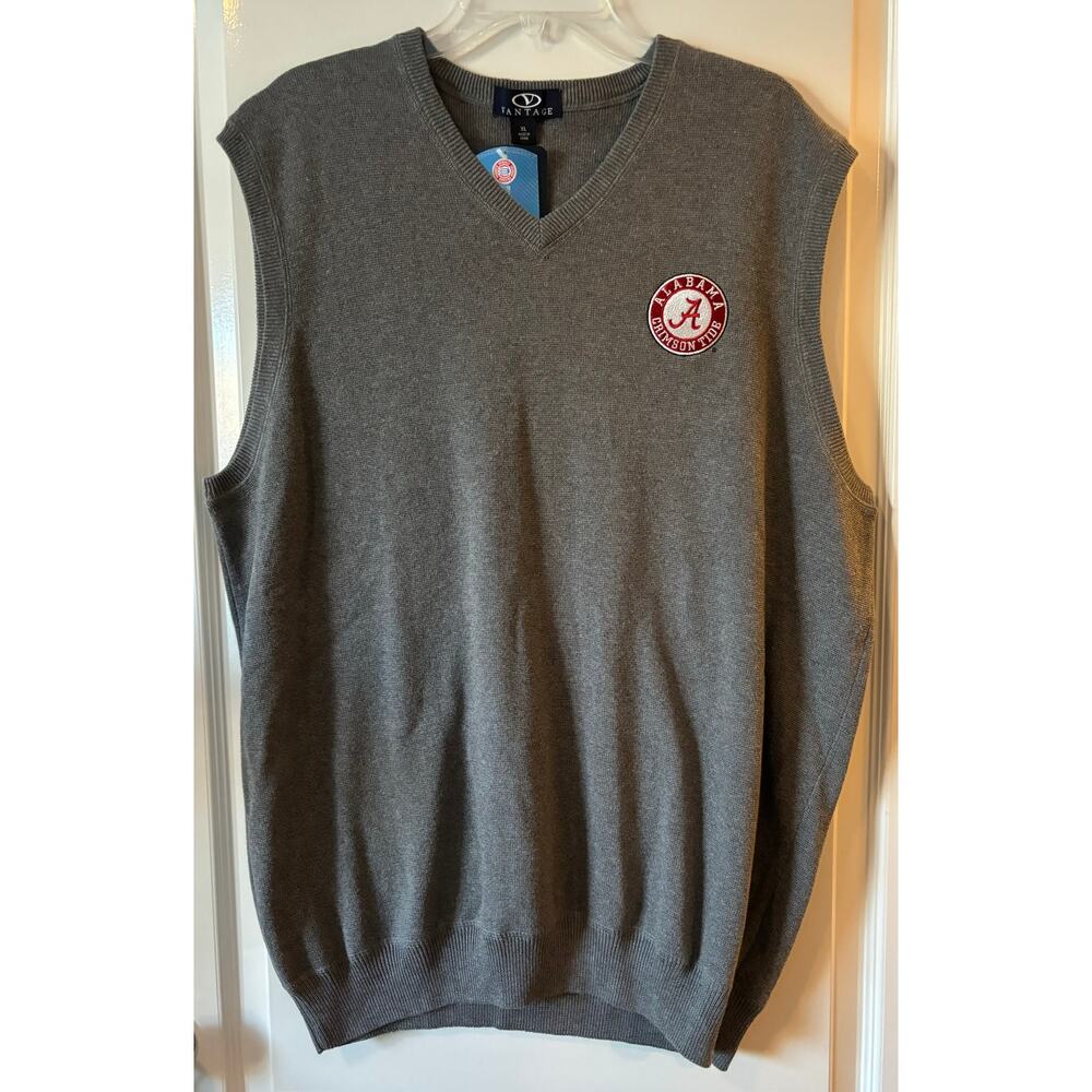 Vantage Alabama Crimson Tide Men’s XL Vest New With Tags V-Neck Gray Knit